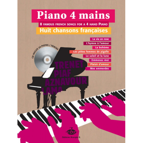 Piano 4 mains, 8 Chansons Françaises