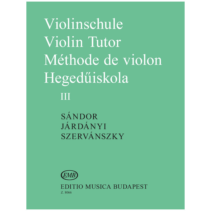 Violinschule - Violin Tutor -Méthode de Violon III