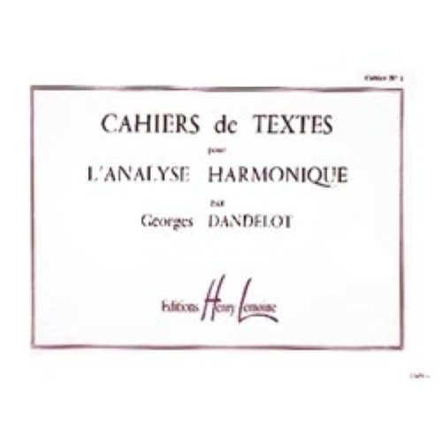 Cahiers de textes L'analyse harmonique Vol.1 