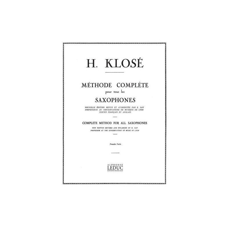 9790046031861AL03186 Méthode de Saxophone Vol. 1