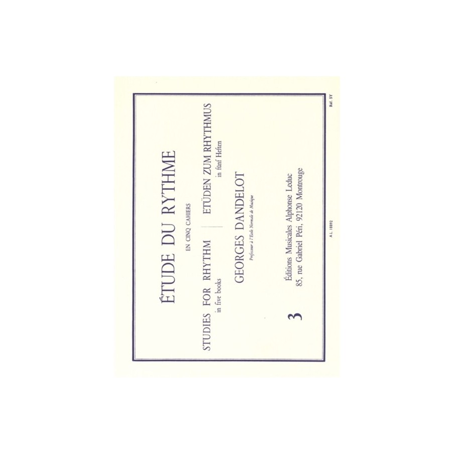 9790046188923AL18892 Étude Du Rythme - Vol.3