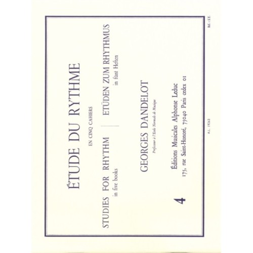 9790046192630AL19263 Étude Du Rythme - Vol.4