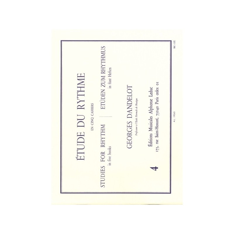 9790046192630AL19263 Étude Du Rythme - Vol.4