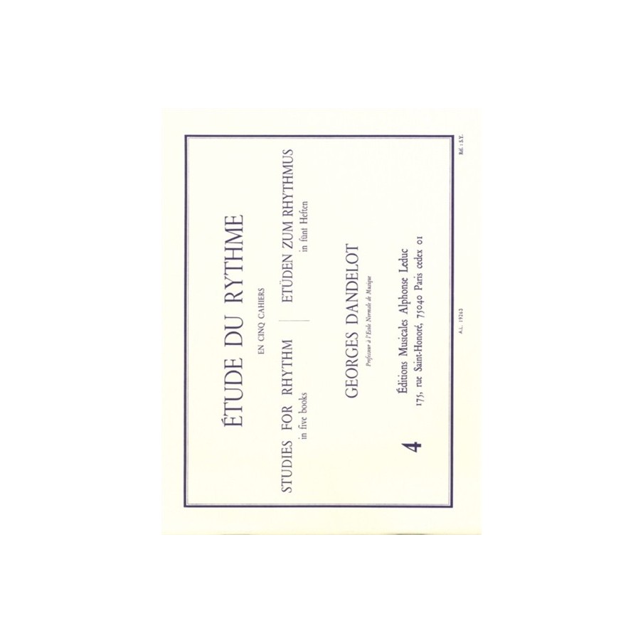 9790046192630AL19263 Étude Du Rythme - Vol.4