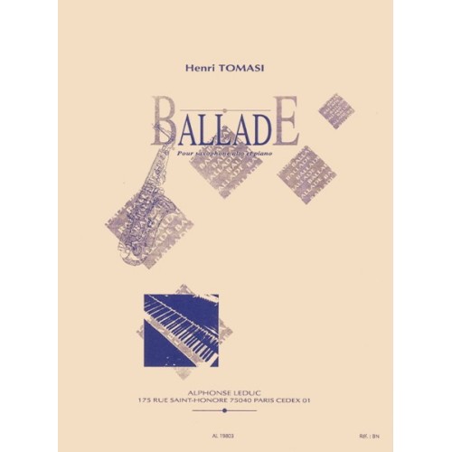 9790046198038AL19803 Ballade pour saxophone alto et piano