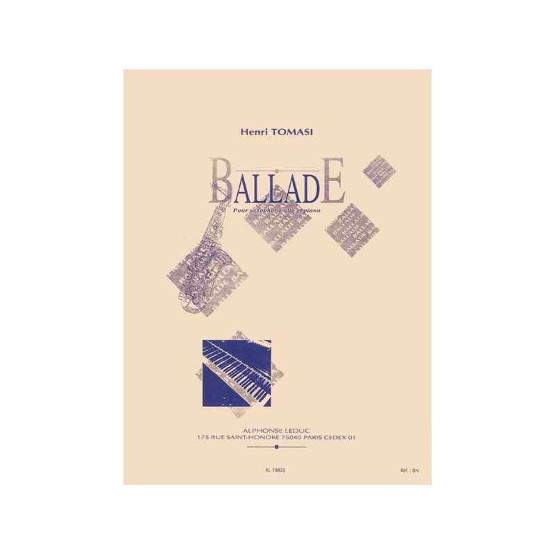 9790046198038AL19803 Ballade pour saxophone alto et piano