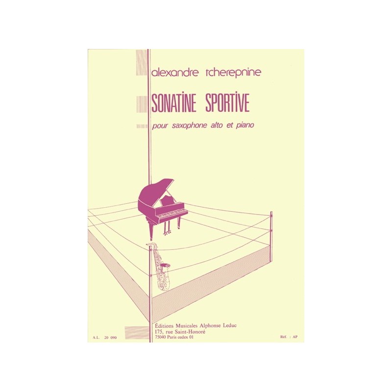 9790046200908AL20090 Sonatine Sportive For Alto Saxophone And Piano