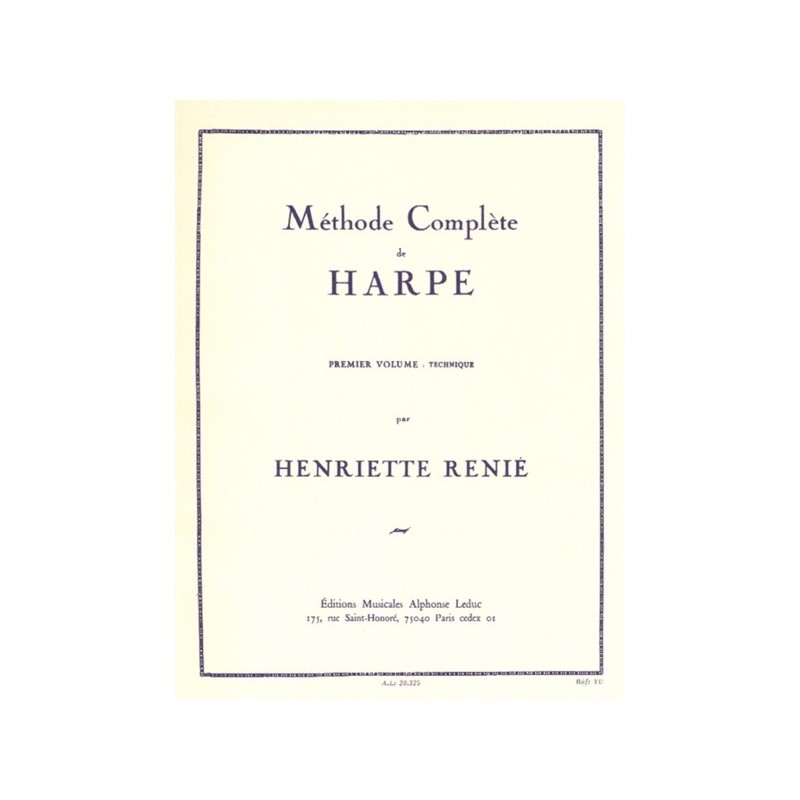 9790046203251AL20325 Méthode Complète de Harpe Vol. 1 Technique