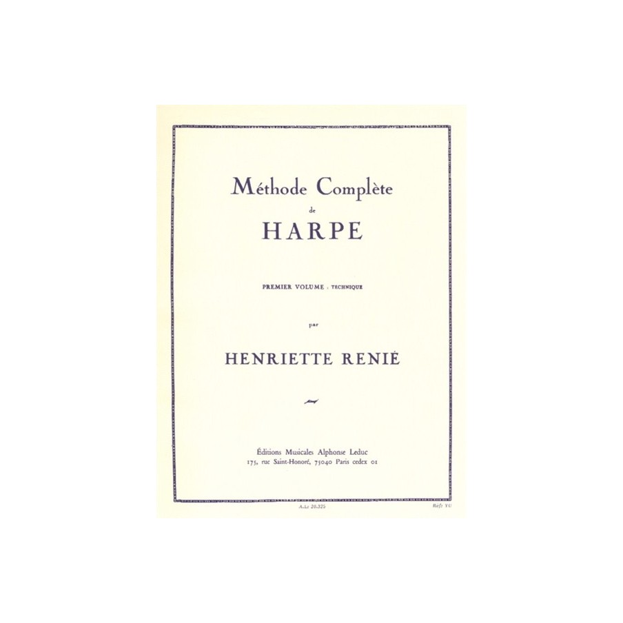 9790046203251AL20325 Méthode Complète de Harpe Vol. 1 Technique