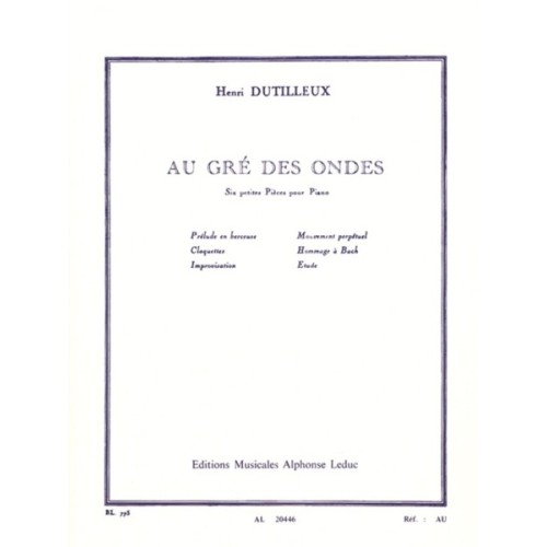 9790046204463AL20446 Au Gré Des Ondes - six petites pièces pour piano