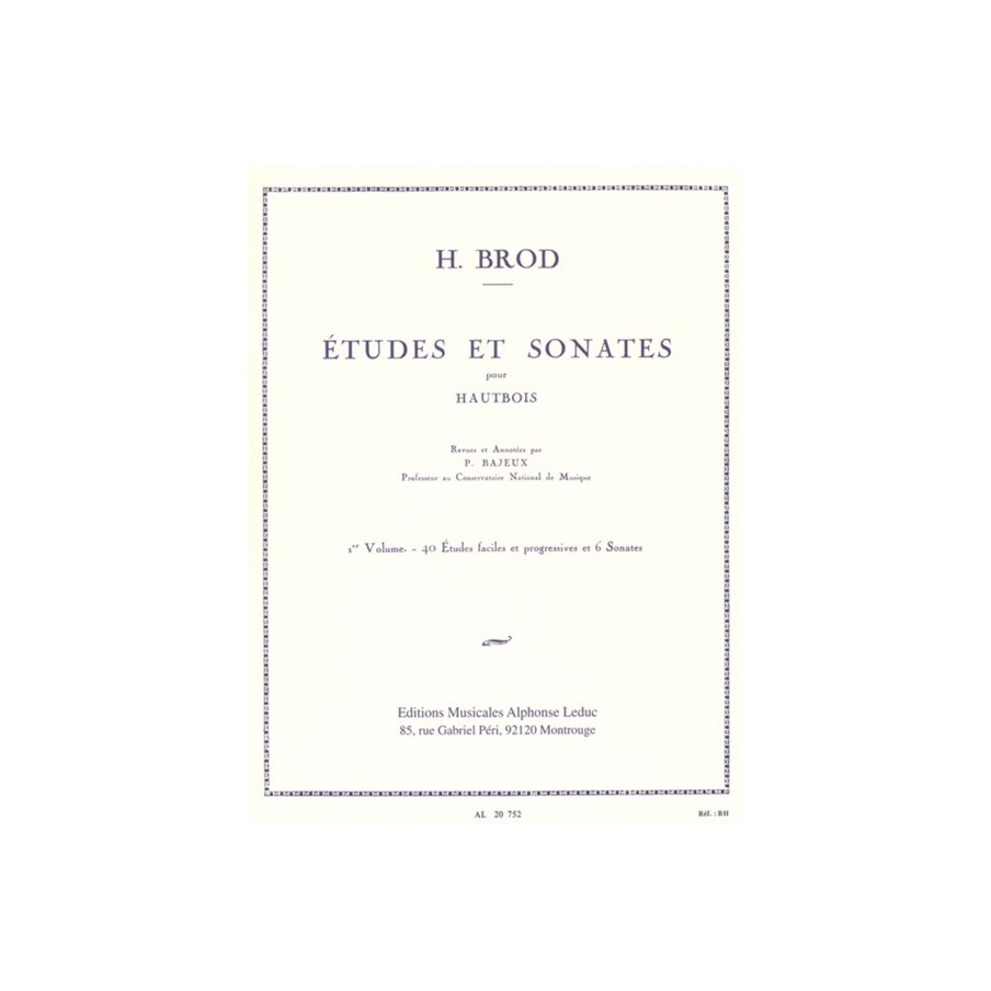 9790046207525AL20752 Études et Sonates pour hautbois solo Vol. 1