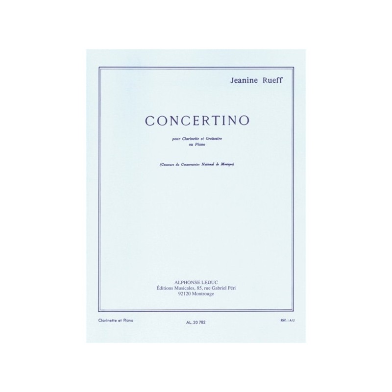 9790046207822AL20782 Concertino pour clarinette et piano