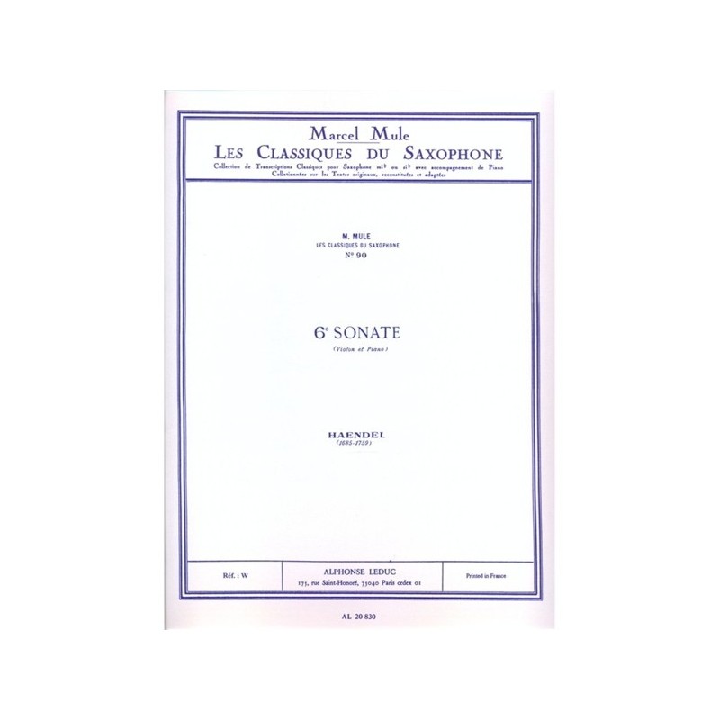9790046208300AL20830 Sonata No. 6 (Saxophone/Piano)