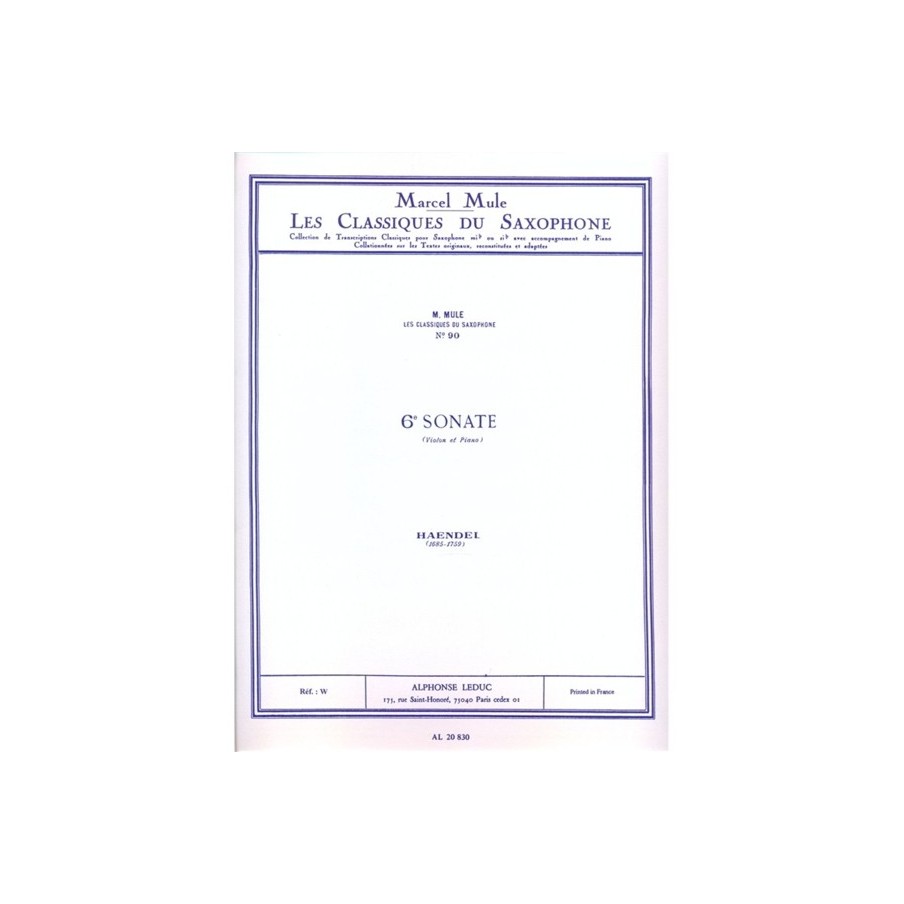9790046208300AL20830 Sonata No. 6 (Saxophone/Piano)