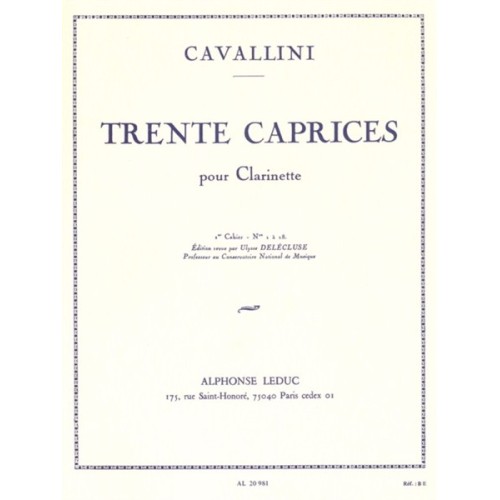 9790046209819AL20981 30 Caprices pour Clarinette - Vol. 1