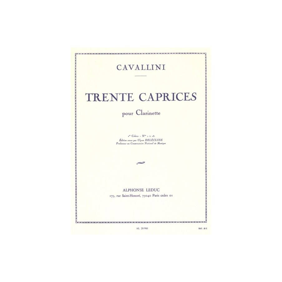 9790046209819AL20981 30 Caprices pour Clarinette - Vol. 1