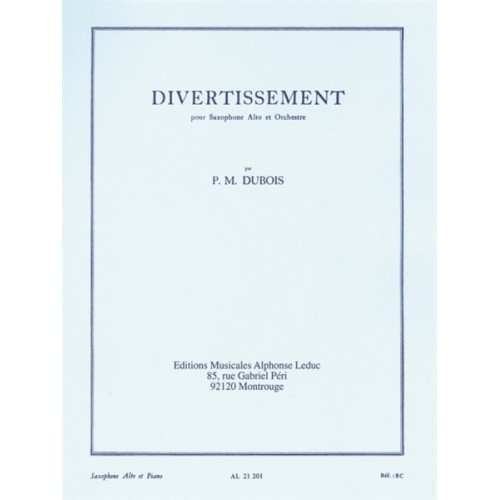 9790046212017AL21201 Divertissement For Saxophone And Orchestra