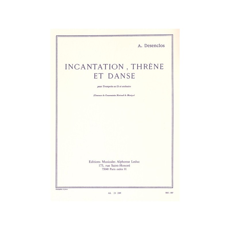 9790046212895AL21289 Incantation Threne Et Danse