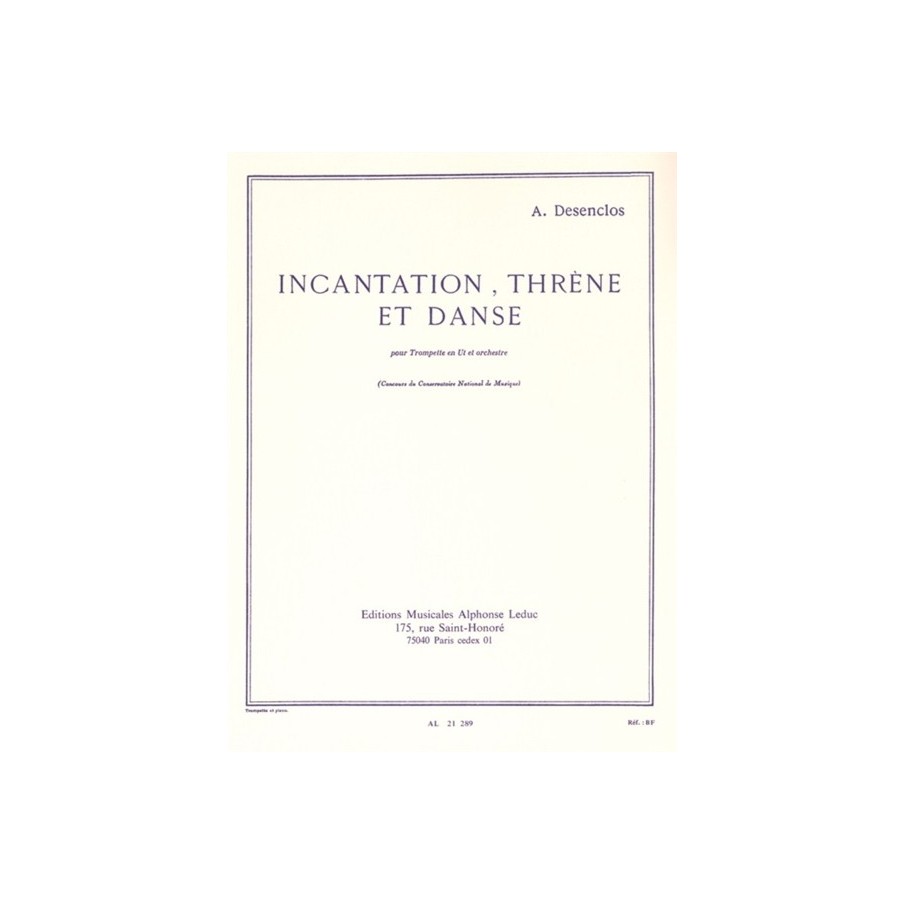 9790046212895AL21289 Incantation Threne Et Danse