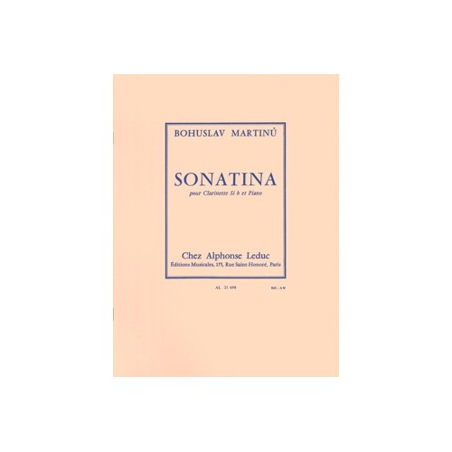 9790046216985AL21698 Sonatina pour Clarinette et Piano