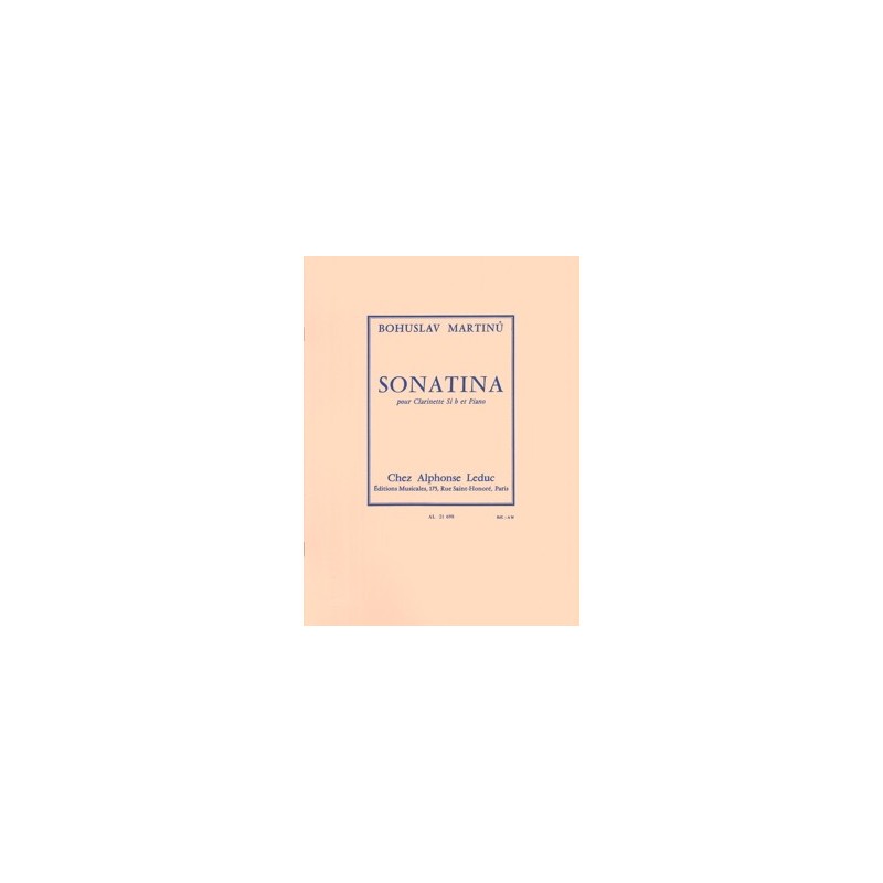 9790046216985AL21698 Sonatina pour Clarinette et Piano
