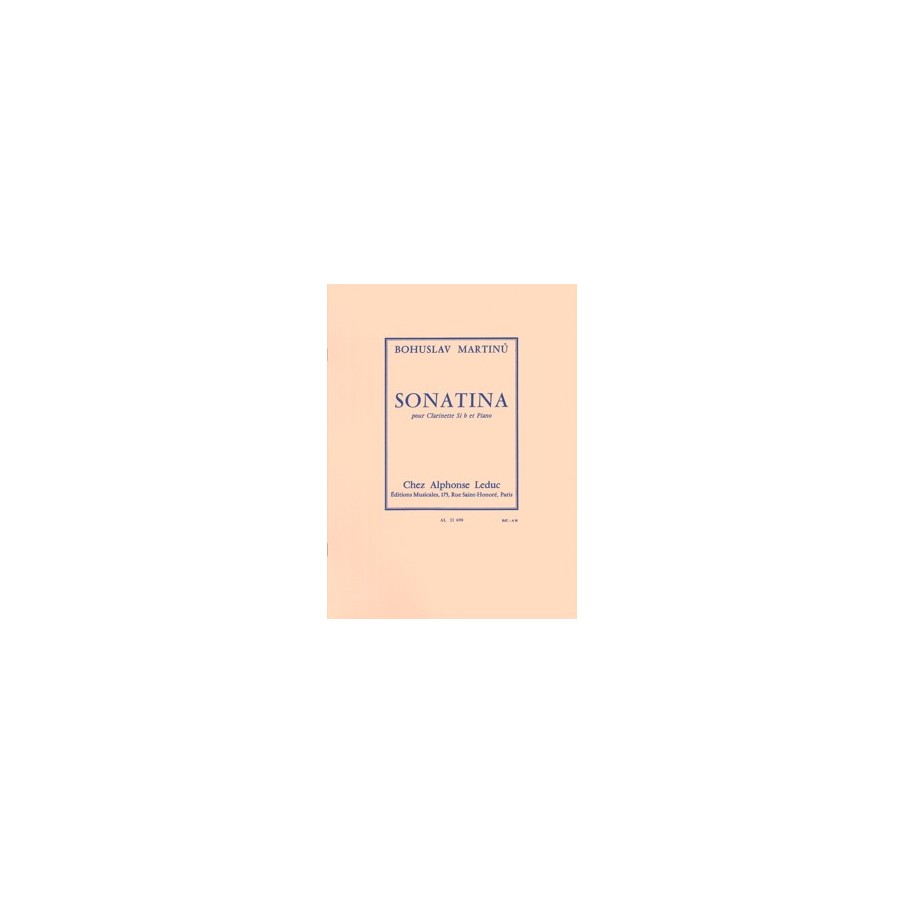9790046216985AL21698 Sonatina pour Clarinette et Piano