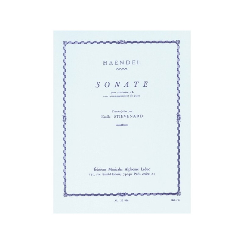 9790046228360AL22836 Sonata In B Flat pour clarinette et piano