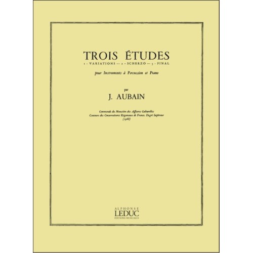 9790046240164AL24016 3 Etudes pour Instruments à Percussion et piano