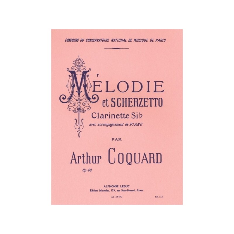 9790046246920AL24692 Mélodie Et Scherzetto Op.68 (Clarinet)