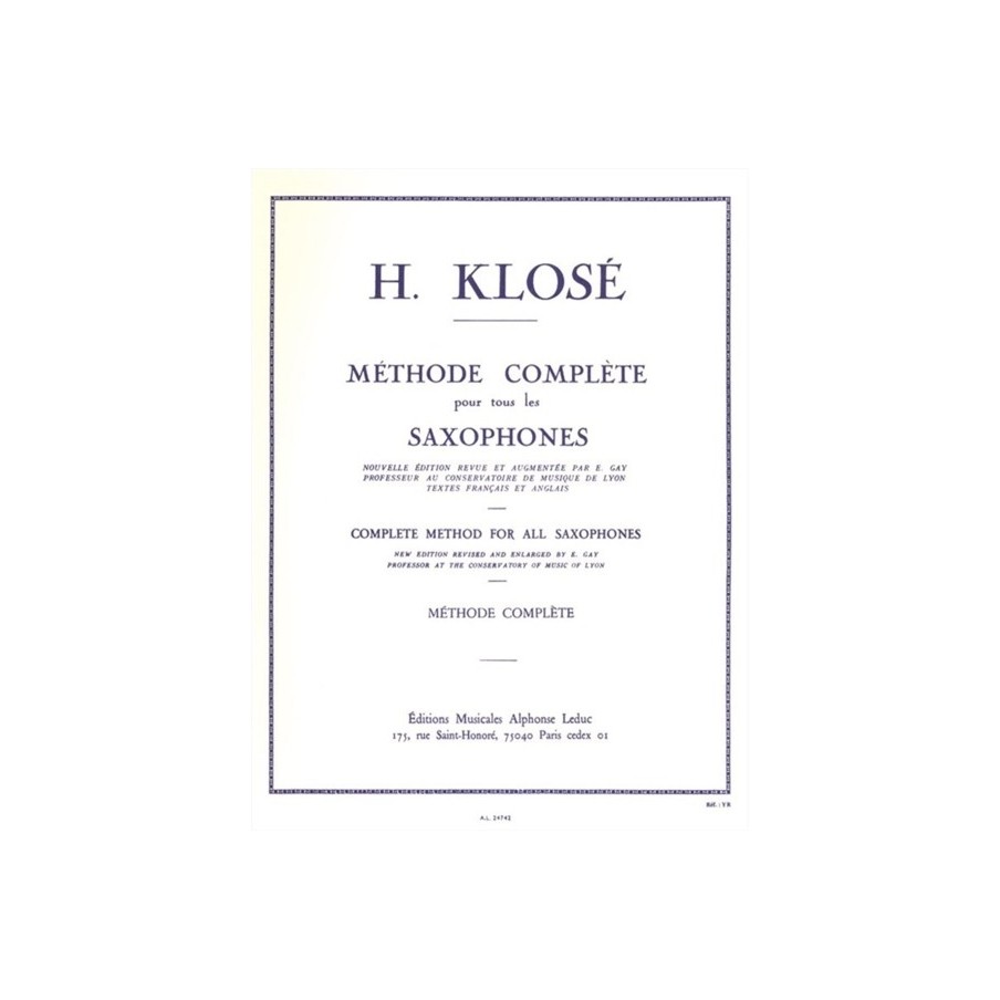 9790046247422AL24742 Méthode complète pour tous les saxophones