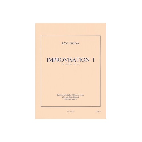 9790046251924AL25192 Improvisation 1 pour saxophone alto seul