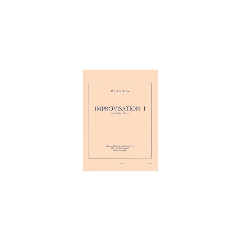 9790046251924AL25192 Improvisation 1 pour saxophone alto seul