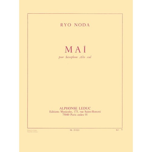 9790046255236AL25523 Maï pour saxophone alto seul
