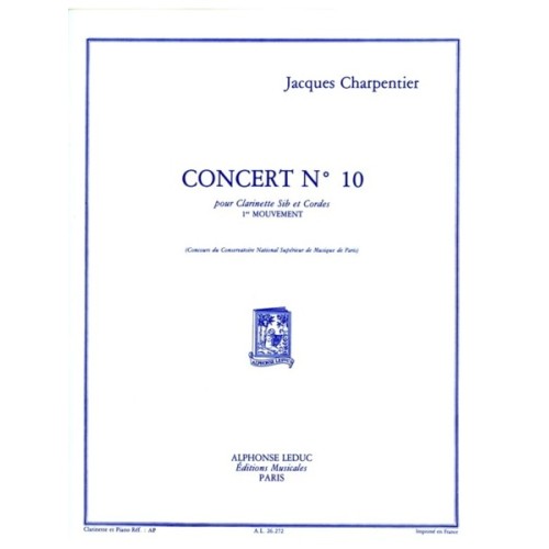 9790046262722AL26272 Concert N010 -Clarinette Sib Et Strings