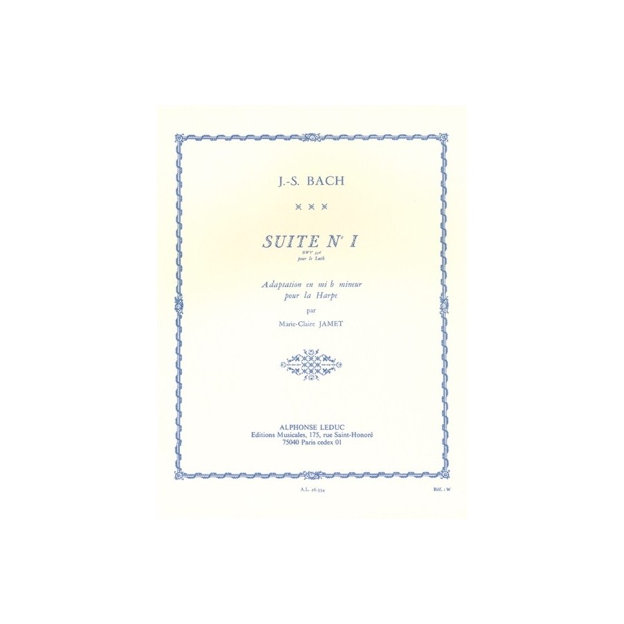 9790046263347AL26334 Suite No.1 BWV 996 for Lute Adapted