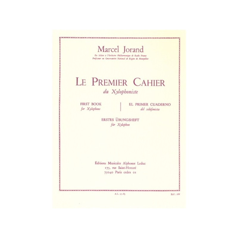 9790046271854AL27185 Cahier Du Xylophoniste N01