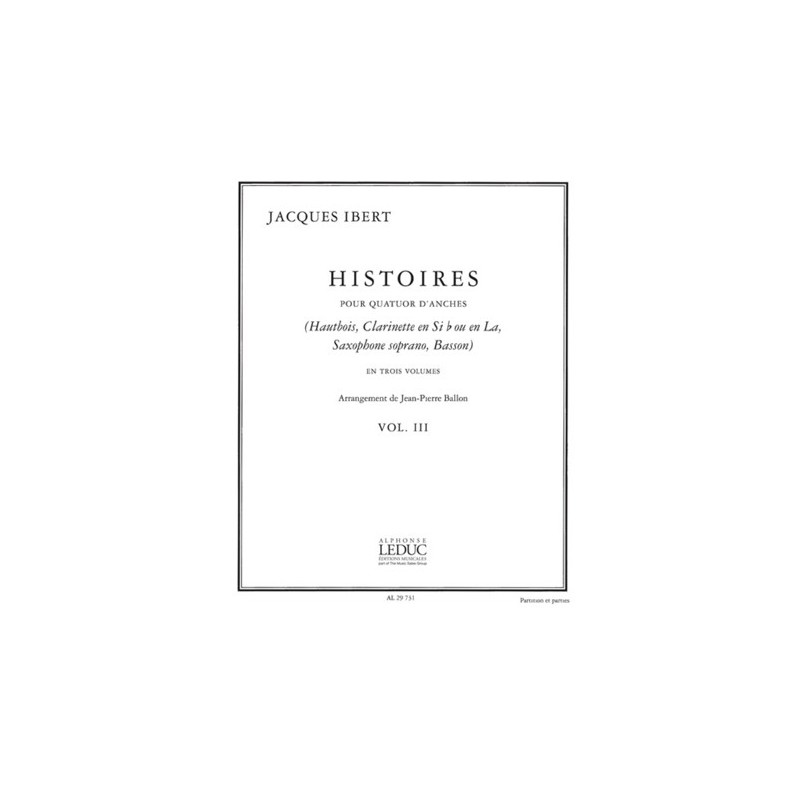9790046297311AL29731 Ballon Ibert Histoires v.3 7e Woodwind Quartet
