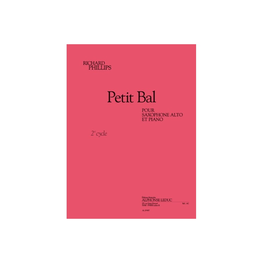 9790046298073AL29807 Petti bal pour saxophone alto et piano