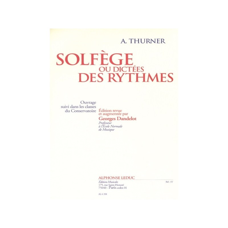 9790046063985AL6398 Solfège Ou Dictées Des Ryhtmes