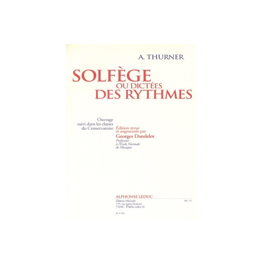 9790046063985AL6398 Solfège Ou Dictées Des Ryhtmes