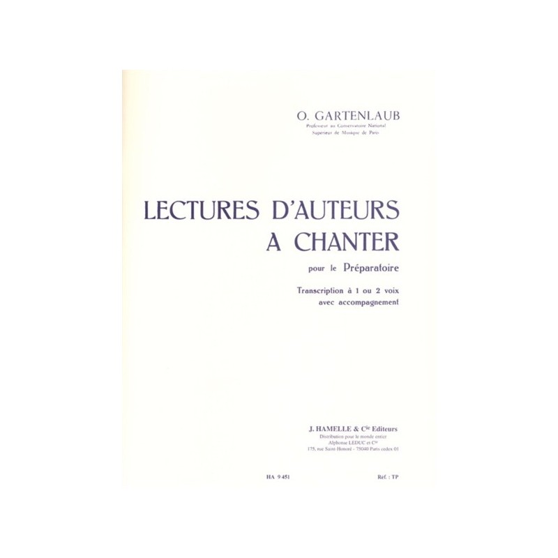 9790230794510ALHA009451 Lectures d'auteurs à chanter pour le préparatoire