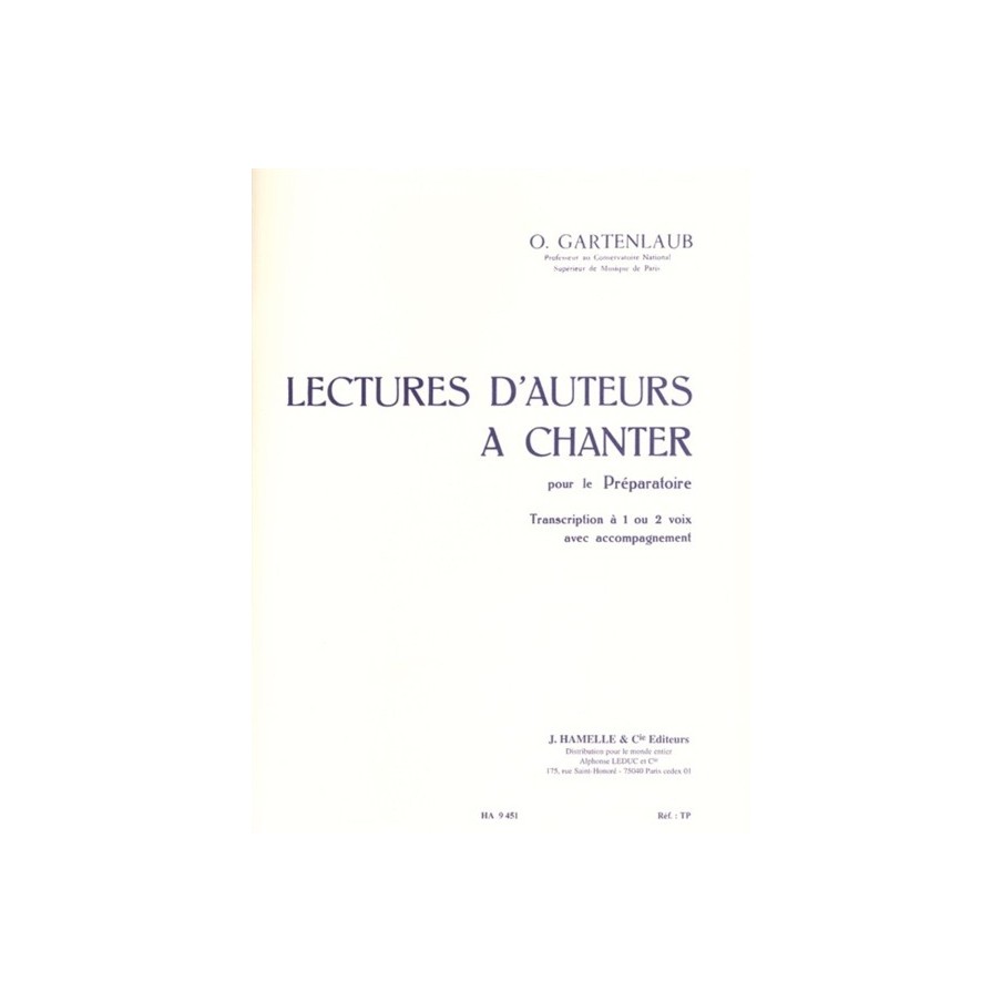 9790230794510ALHA009451 Lectures d'auteurs à chanter pour le préparatoire