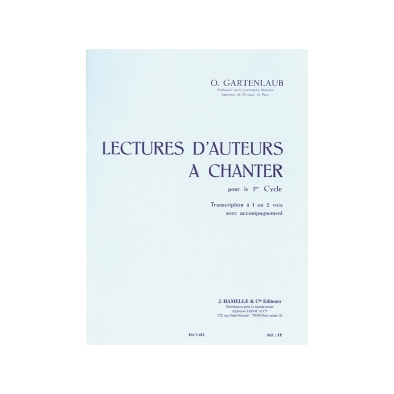 9790230794527ALHA009452 Lectures d'auteurs à chanter pour le 1er Cycle