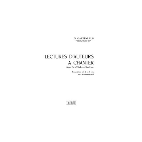 Lectures D'Auteurs A Chanter