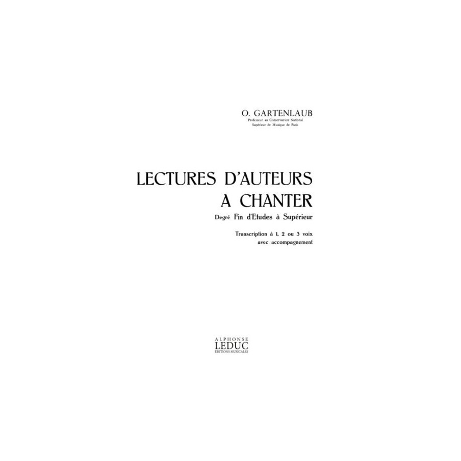 9790035165324ALHA009454 Lectures D'Auteurs A Chanter