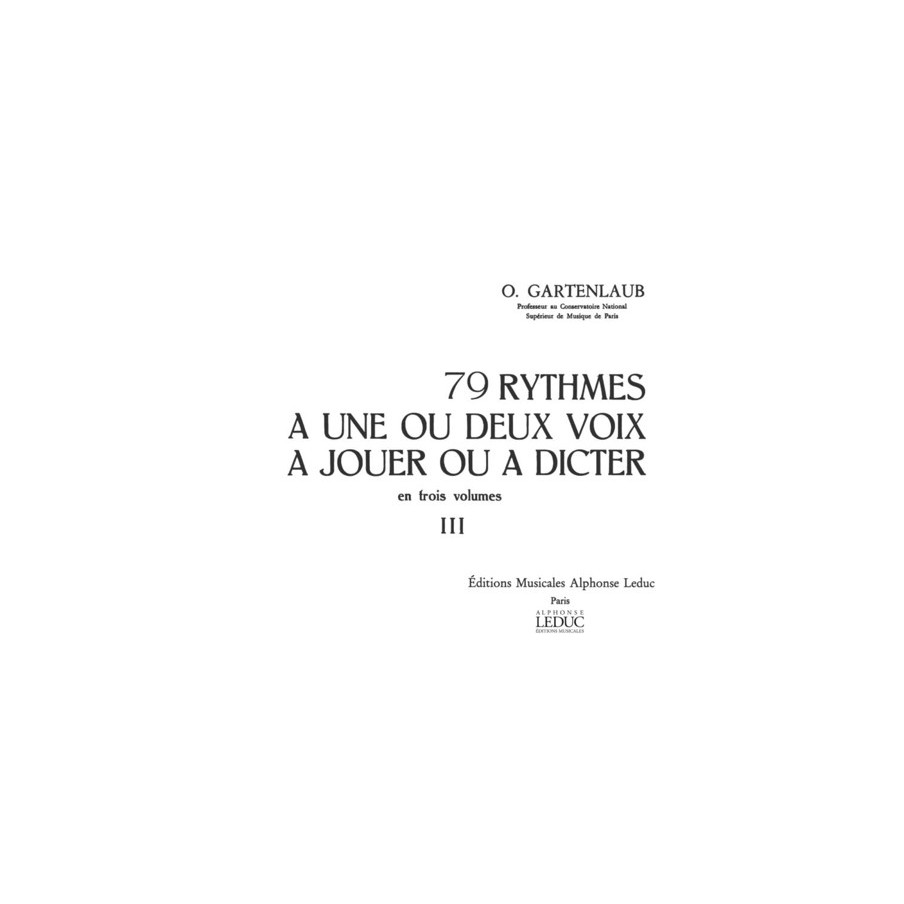 0000000101301ALHA009463 79 Rythmes A 1 Ou 2 Voix A Jouer Ou A Dicter V. 3