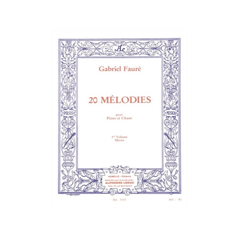 9790230791182ALHA09118 20 Mélodies - Mezzo - Vol. 1