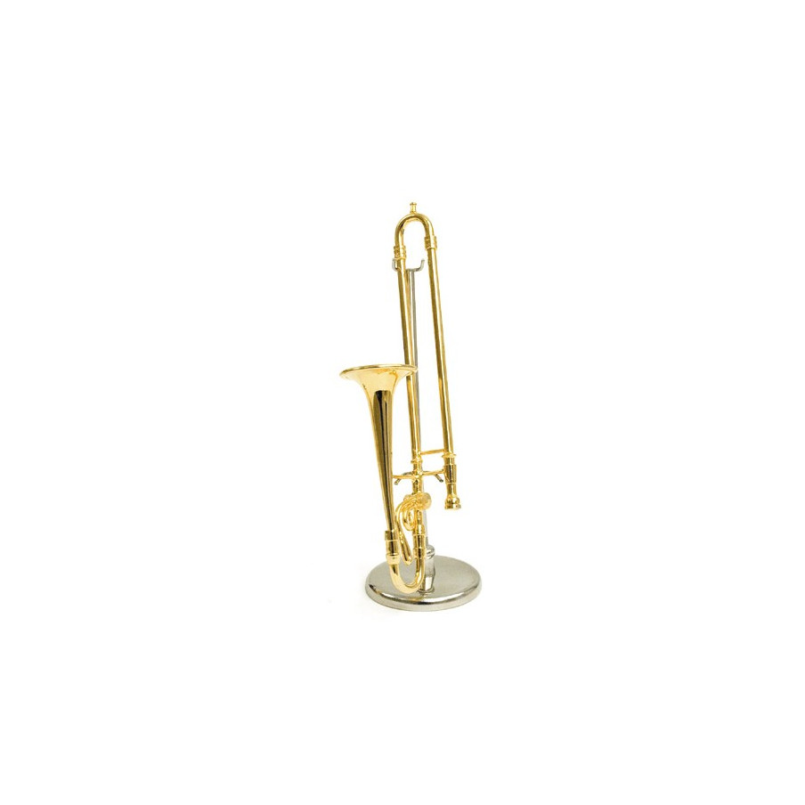 Trombone Miniature en Laiton Doré