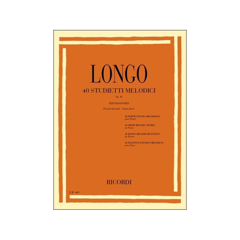 9790041804606ER_00046000 40 Studietti Melodici Per Piccole Mani Senza