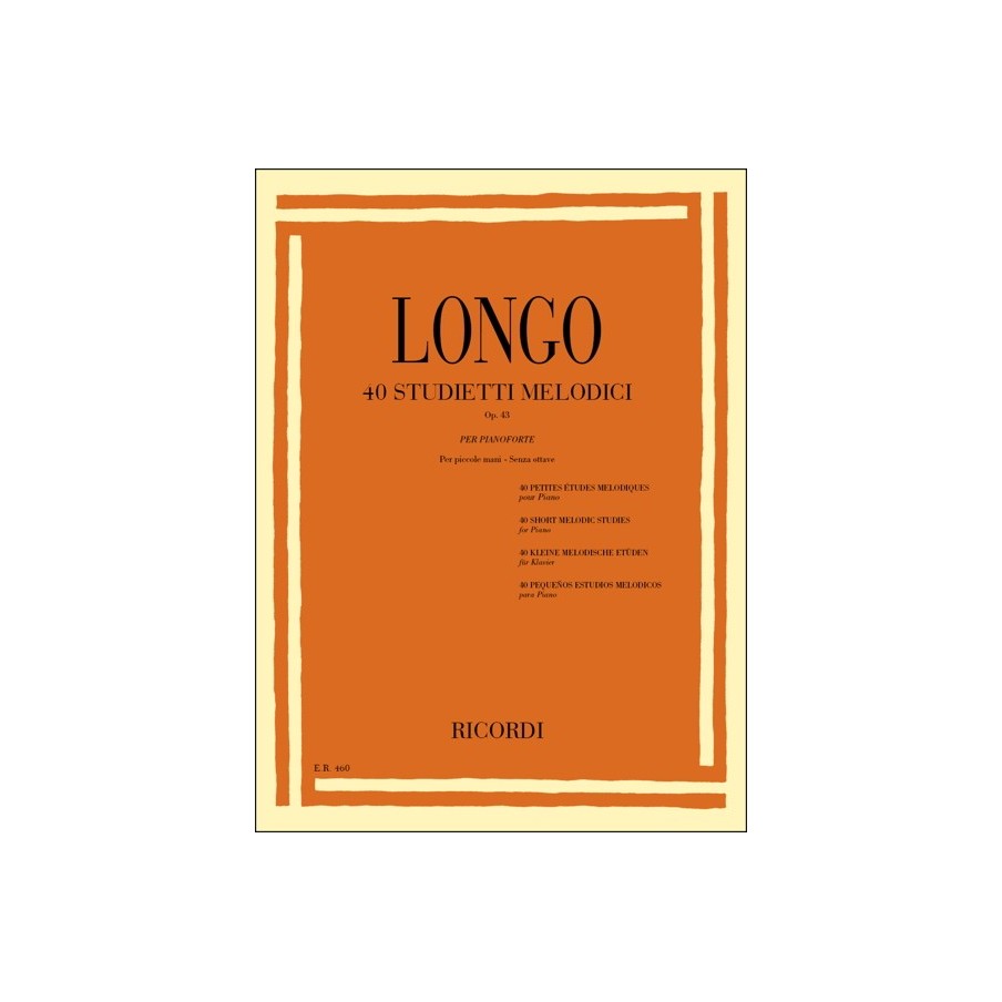 9790041804606ER_00046000 40 Studietti Melodici Per Piccole Mani Senza